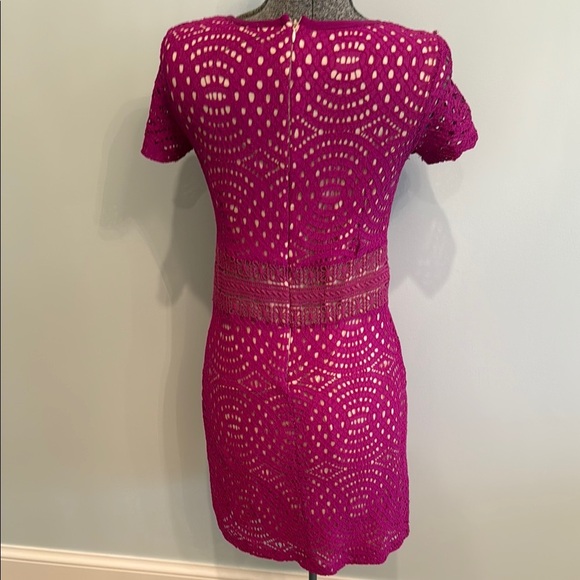 Vibrant Pink Mini Dress with Sleek Design - Picture 2 of 3